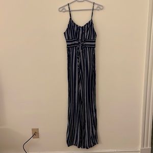 BB Dakota Navy Jumpsuit with White Stripes | Size 4